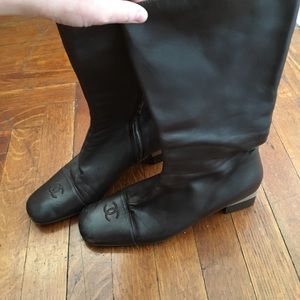Chanel Brown Leather Boots